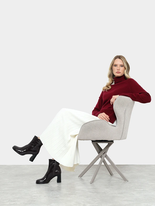 Полусапоги женские демисезонные, цвет бордовый, натуральный наплак 944271 | 11