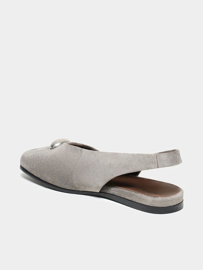 Туфли женские летние, цвет серый, натуральный велюр 7210556 | 3