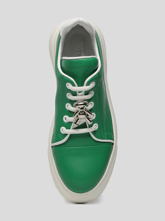 Кеды женские демисезонные, цвет зеленый, натуральная кожа 136461 | 4