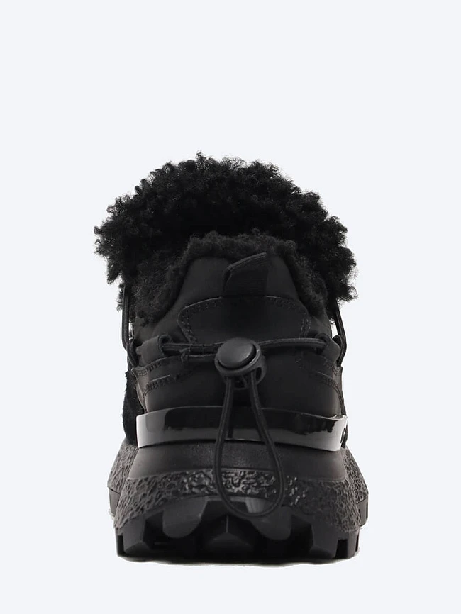 Кроссовки женские зимние, цвет черный, натуральный спилок/текстиль/искусственный мех 5270000M-1 | 5