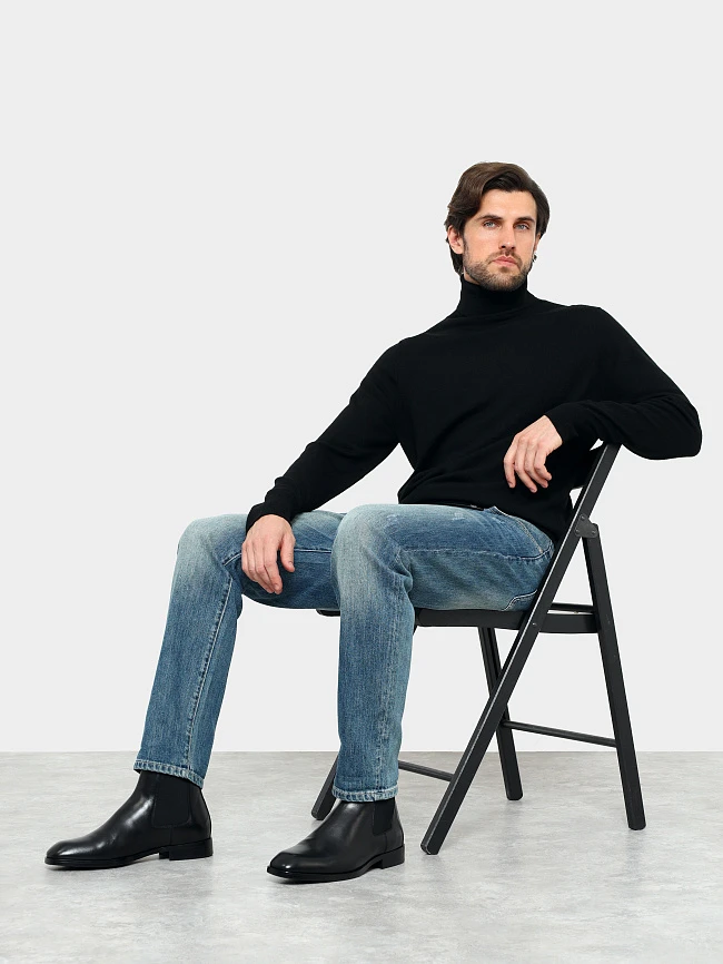 Ботинки мужские демисезонные, цвет черный, натуральная кожа M1022991 | 11