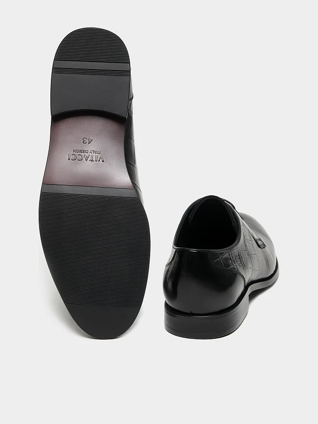 Полуботинки мужские всесезонные, цвет черный, натуральная кожа M262204 | 3