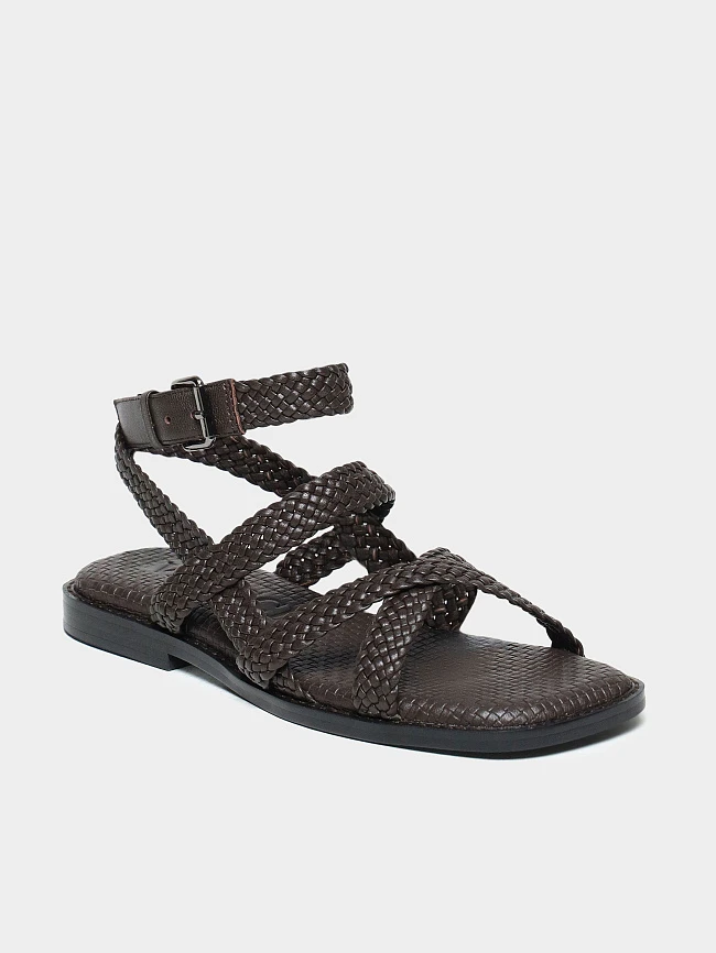 Сандалии женские летние, цвет коричневый, натуральная кожа 1821707 | 2