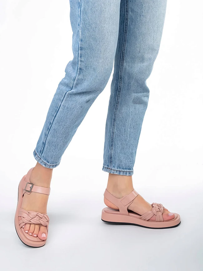 Сандалии 141717 женские цвет пудровый, натуральная кожа 141717          | 6