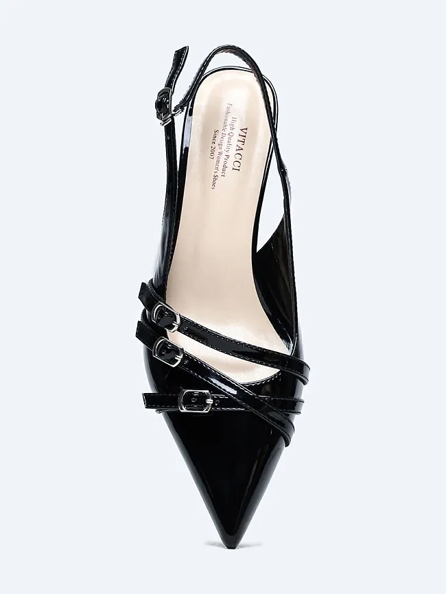 Туфли женские летние, цвет черный, искусственная лаковая кожа 2680030-1 | 4