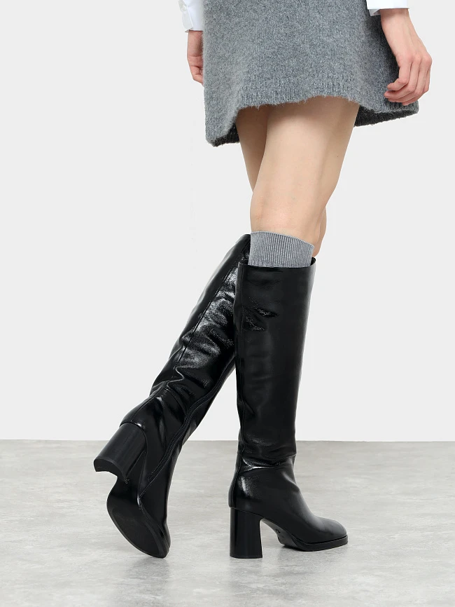 Сапоги женские демисезонные, цвет черный, натуральный наплак 944276 | 8