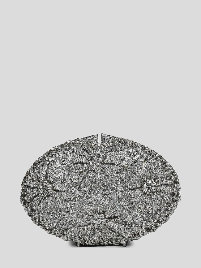 Клатчи C0936-29 женские цвет серебряный, текстиль/стразы C0936-29        | 3