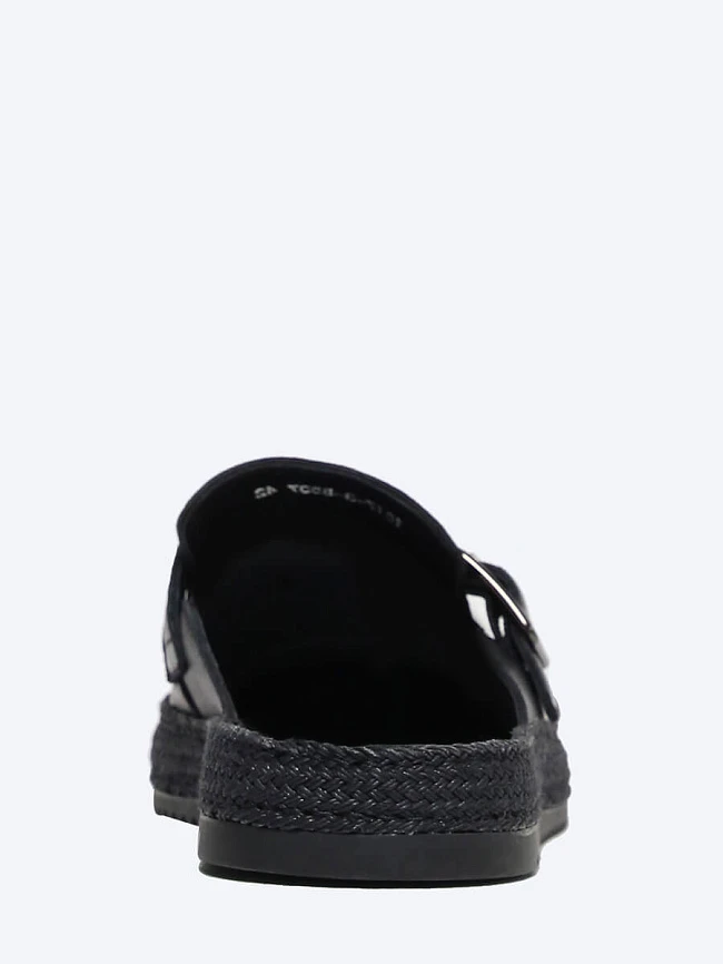 Сабо мужские летние, цвет черный, натуральная кожа M254084 | 5