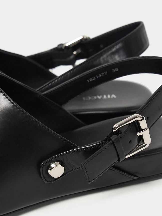 Туфли женские летние, цвет черный, натуральный велюр 1821477 | 7