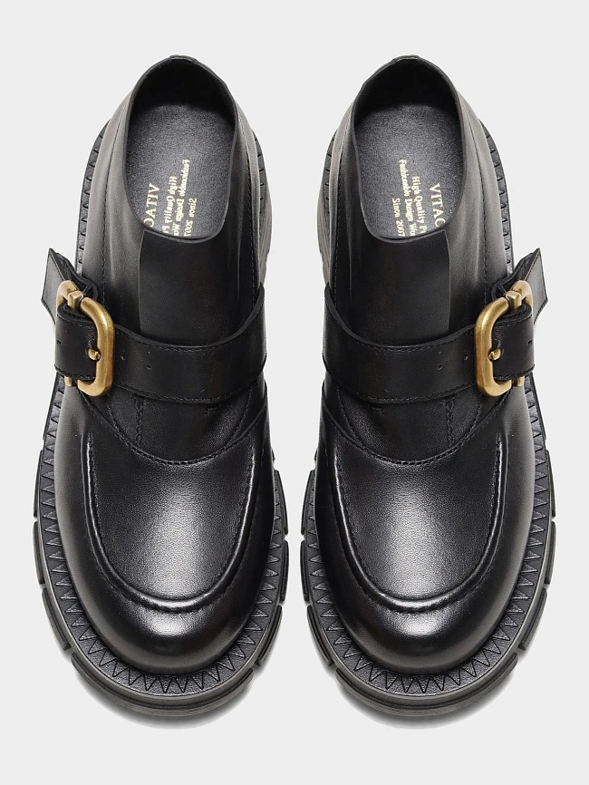 Полуботинки женские всесезонные, цвет черный, натуральная кожа 1731213 | 4