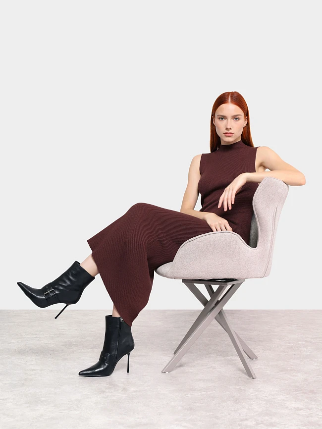 Полусапоги женские демисезонные, цвет черный, натуральная кожа 1493728 | 12