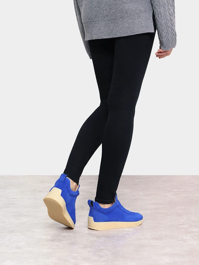 Кроссовки женские демисезонные, цвет синий, натуральный спилок 1780001 | 9