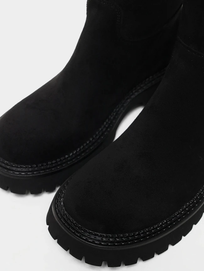 Сапоги женские демисезонные, цвет черный, искусственный велюр 18410121 | 6