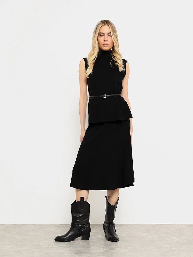 Сапоги женские демисезонные, цвет черный, натуральная кожа 642304 | 8