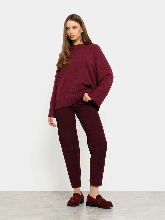 Лоферы женские всесезонные, цвет бордовый, натуральный спилок 7210407 | 8