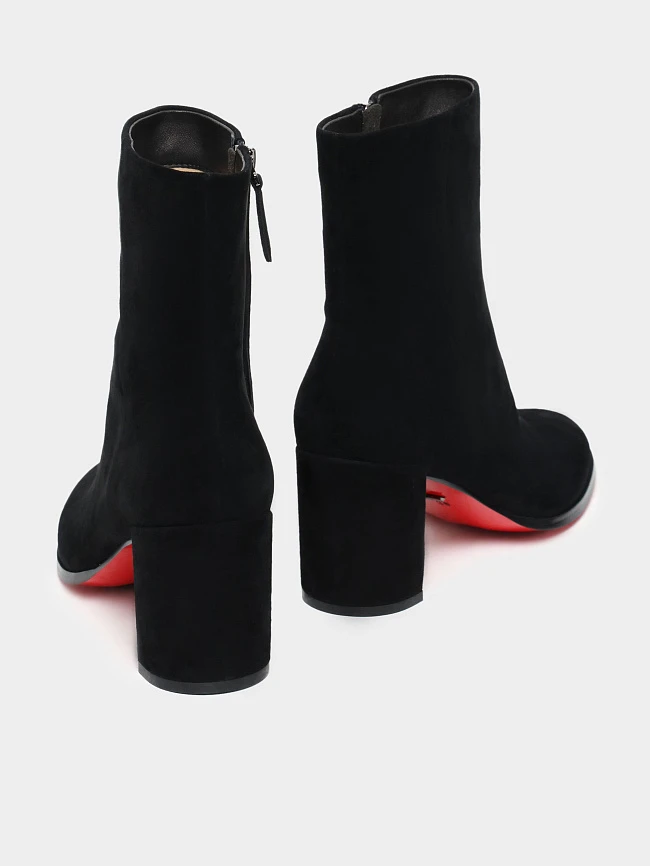 Полусапоги женские демисезонные, цвет черный, натуральный велюр 495611 | 3