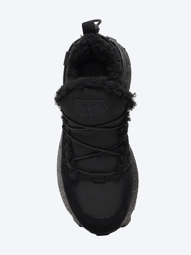 Кроссовки женские зимние, цвет черный, натуральный спилок/текстиль/искусственный мех 5270000M-1 | 4