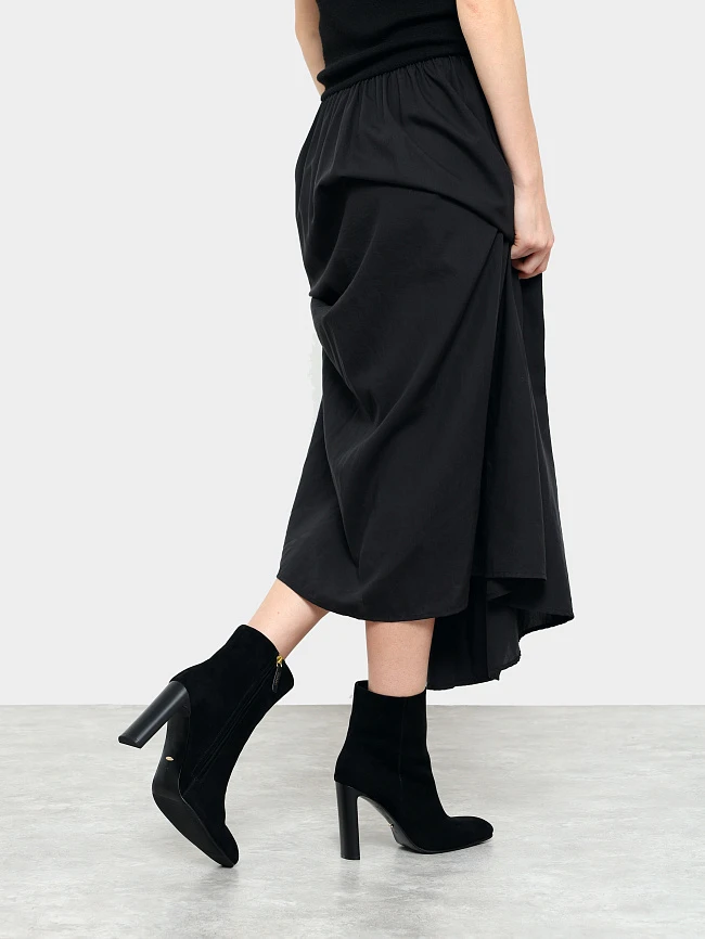 Ботильоны женские зимние, цвет черный, натуральный велюр 1494758M | 8