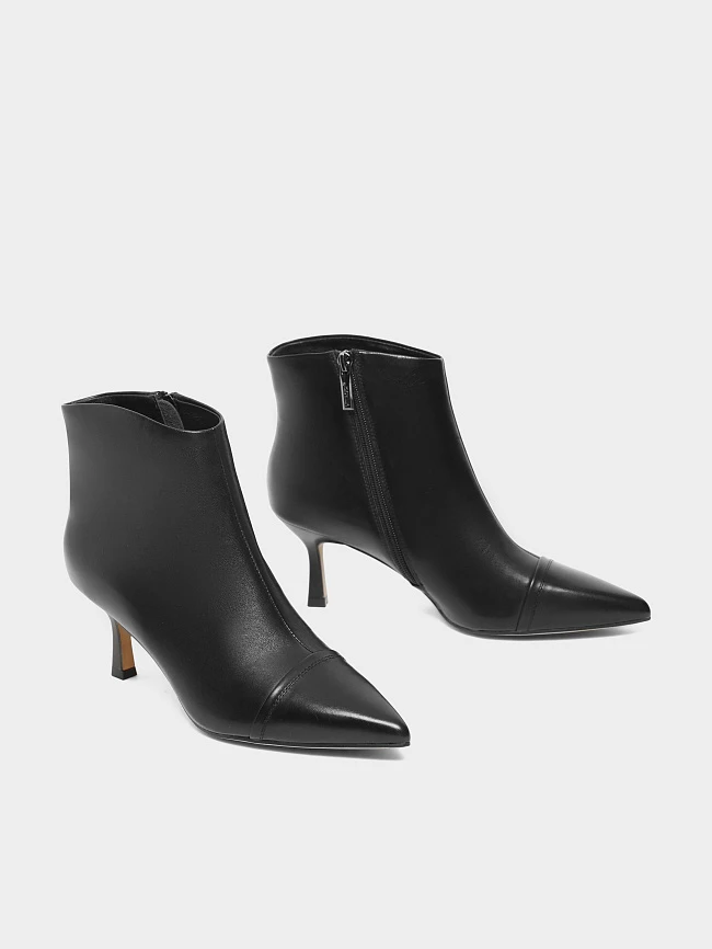 Ботильоны женские всесезонные, цвет черный, натуральная кожа 17VC400 | 3