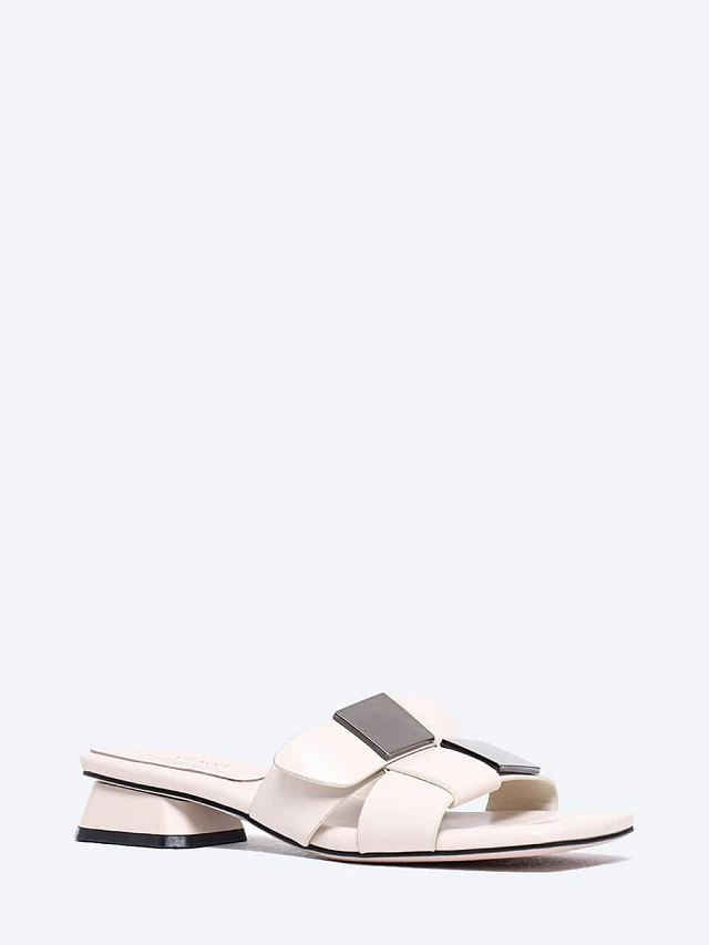 Сабо женские летние, цвет молочный, натуральная кожа и полимерные материалы 7210234 | 1