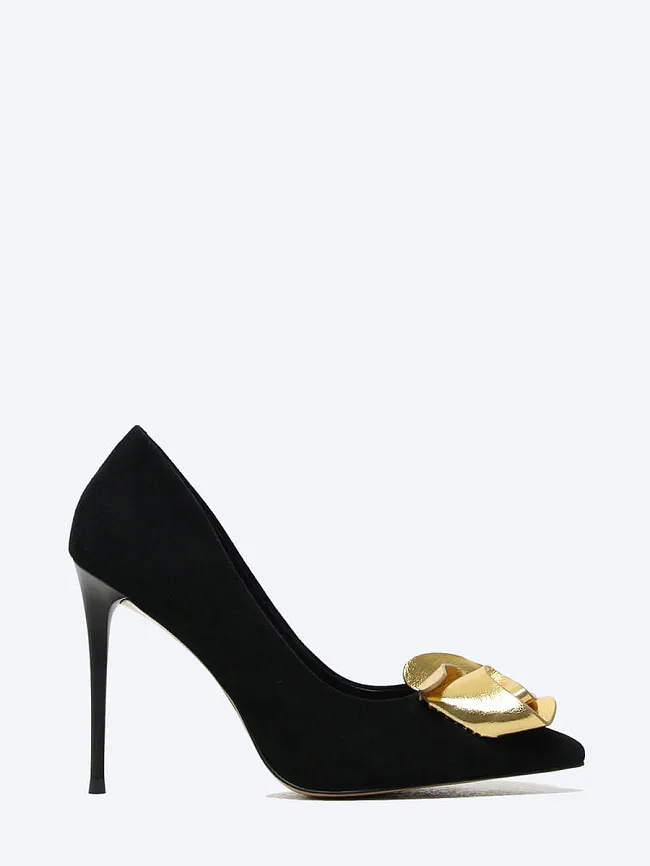 Туфли женские всесезонные, цвет черный, натуральный велюр 1493375 | 2