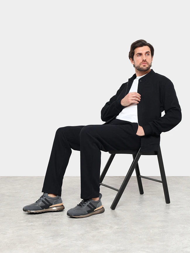 Кроссовки мужские демисезонные, цвет серый, натуральная кожа/натуральный спилок M01VC034 | 11