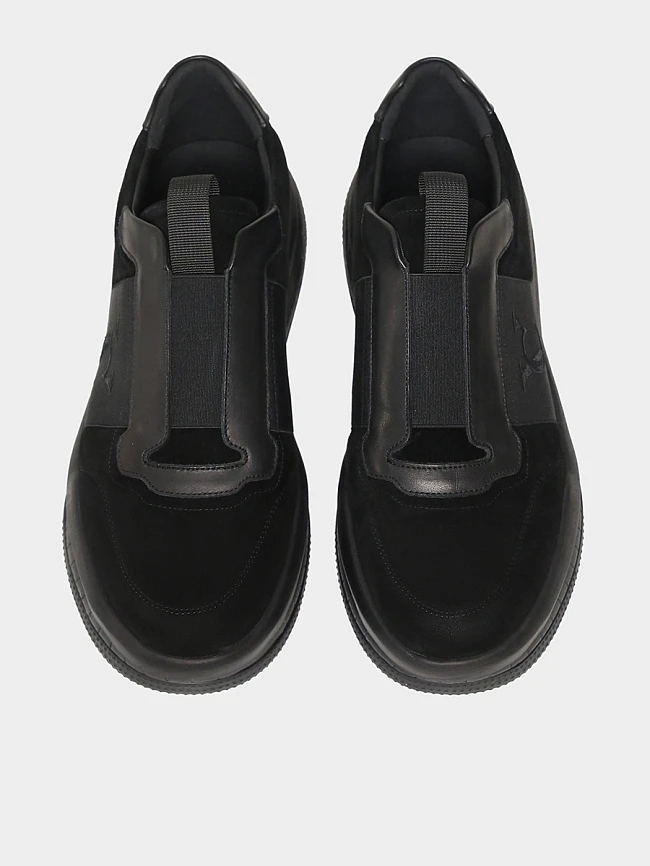 Кеды мужские демисезонные, цвет черный, натуральный спилок M1782050 | 4