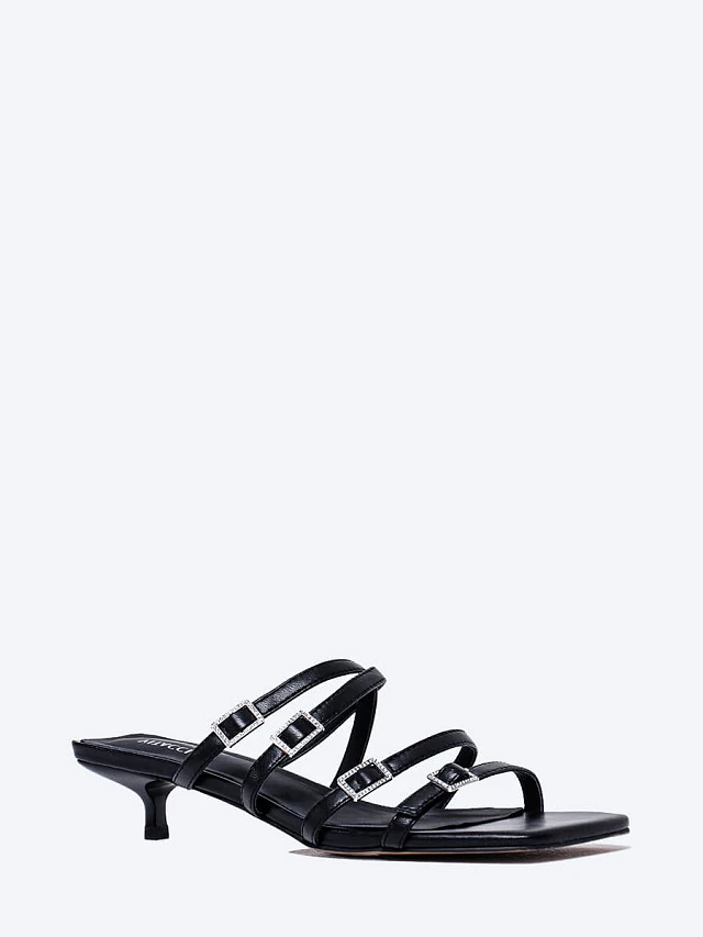 Сабо женские летние, цвет черный, натуральная кожа 17VC227 | 1