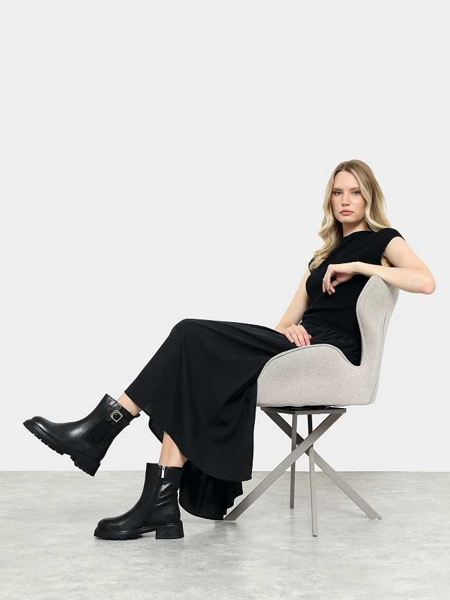 Ботинки женские демисезонные, цвет черный, натуральная кожа 7210321-2 | 11