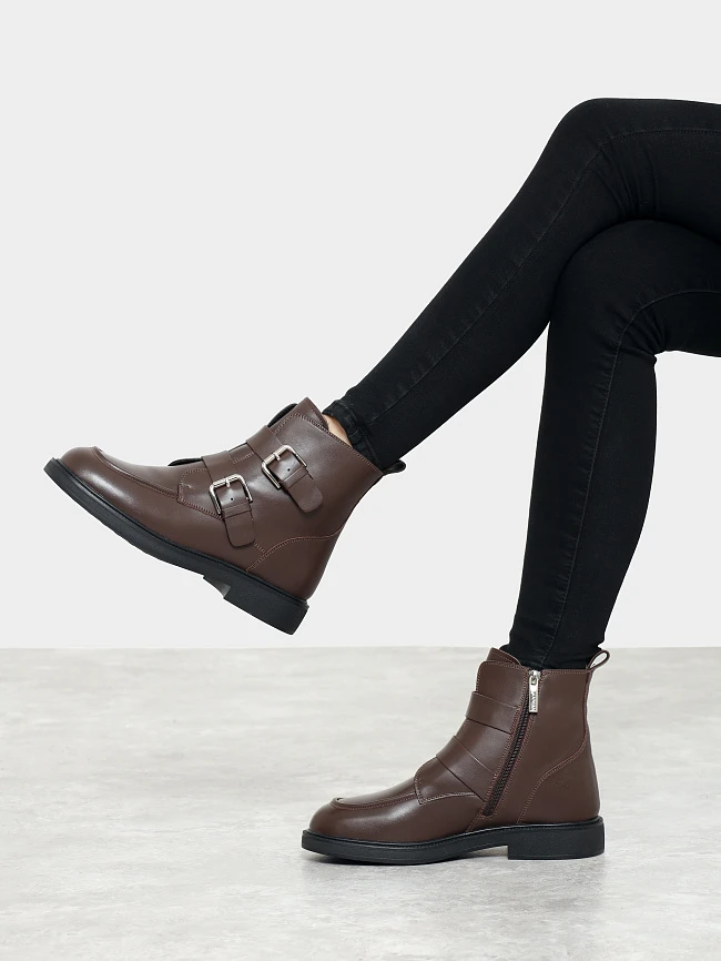 Ботинки женские зимние, цвет коричневый, натуральная кожа 7210319M | 12