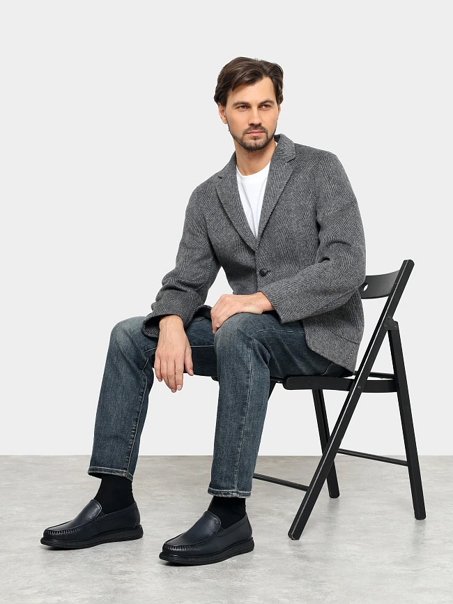 Мокасины мужские демисезонные, цвет синий, натуральная кожа M801204 | 11