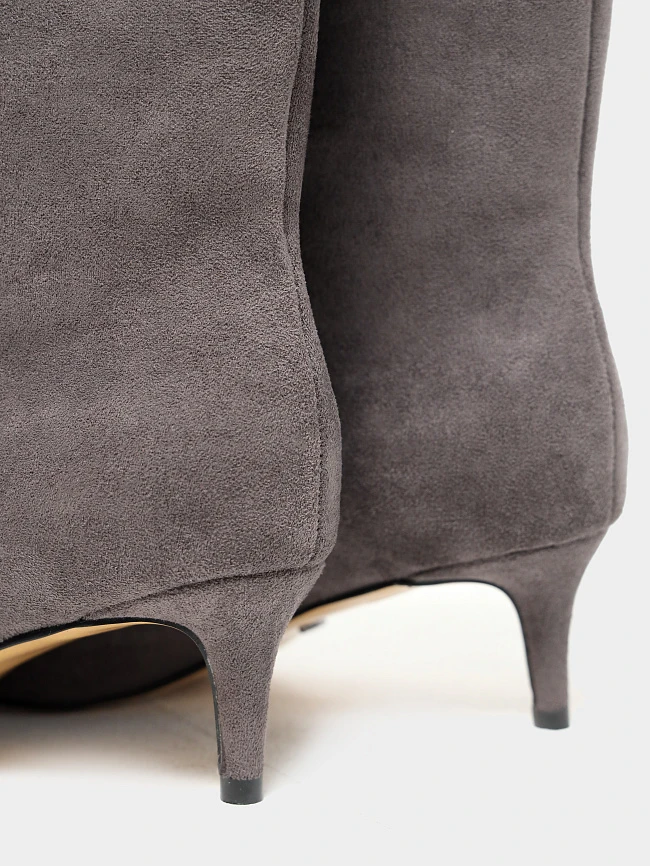 Полусапоги женские демисезонные, цвет серый, искусственный велюр 6550312 | 6