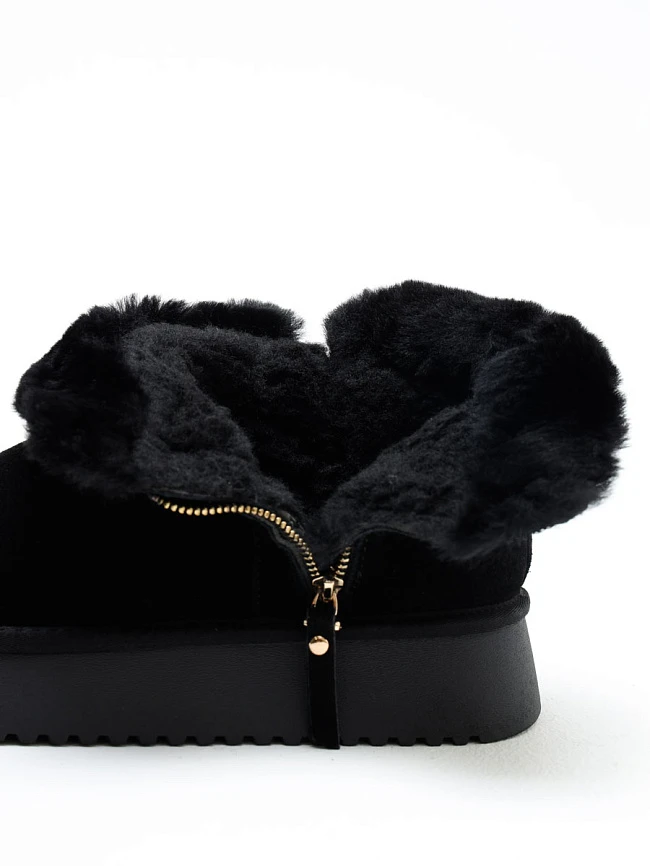 Полусапоги женские зимние, цвет черный, натуральный спилок 27VD084M | 19