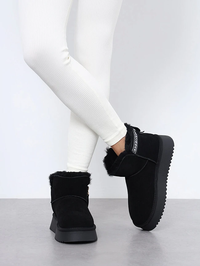 Полусапоги женские зимние, цвет черный, натуральный спилок 27VD084M | 8