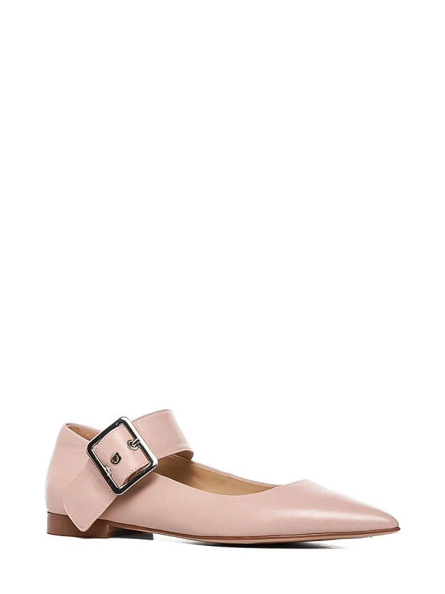 Балетки 641013 женские цвет пудровый, натуральная кожа 641013          | 1