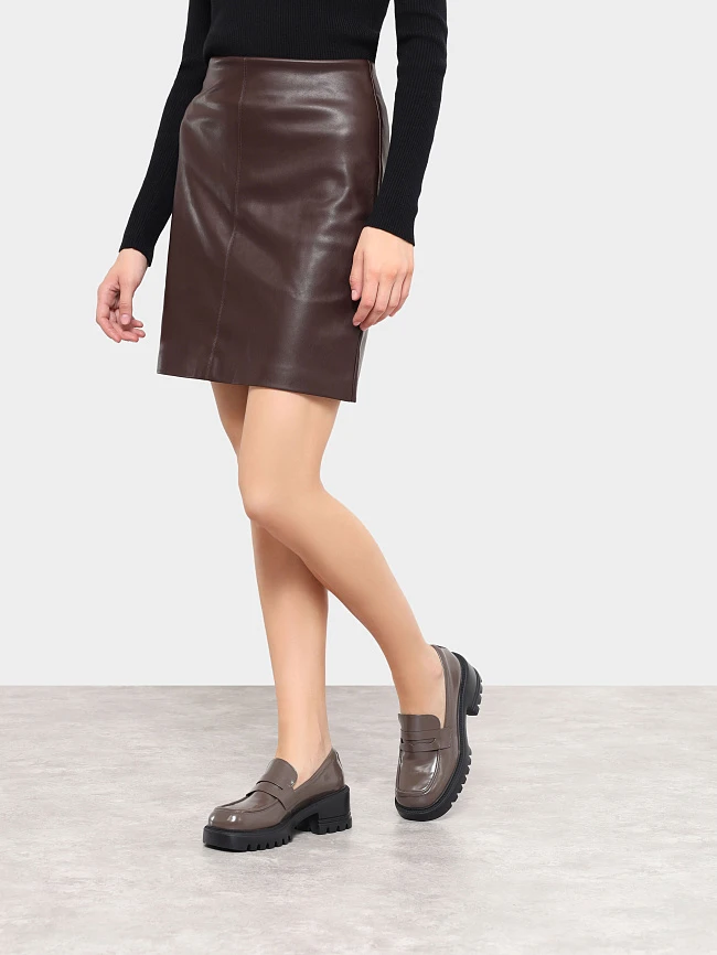 Лоферы женские всесезонные, цвет бежевый, натуральная кожа и полимерные материалы 1849379 | 7