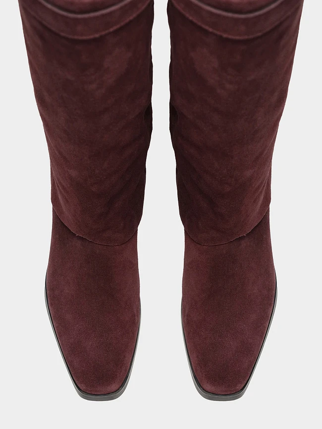 Сапоги женские демисезонные, цвет бордовый, натуральный спилок 7210333 | 4