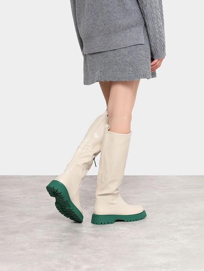 Сапоги женские демисезонные, цвет молочный, искусственная кожа 1847544 | 8