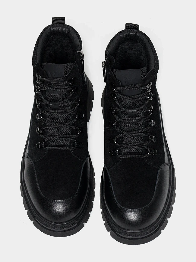 Ботинки мужские зимние, цвет черный, натуральный спилок/натуральная кожа и полимерные материалы M24VC050M | 4