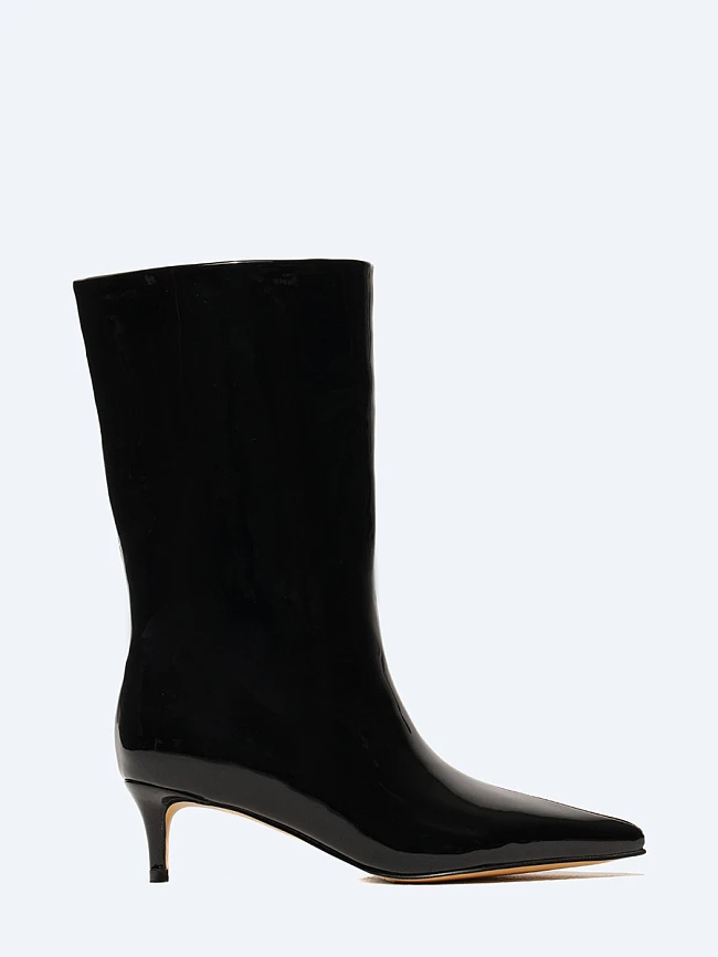 Полусапоги женские демисезонные, цвет черный, искусственная лаковая кожа 6550315 | 2