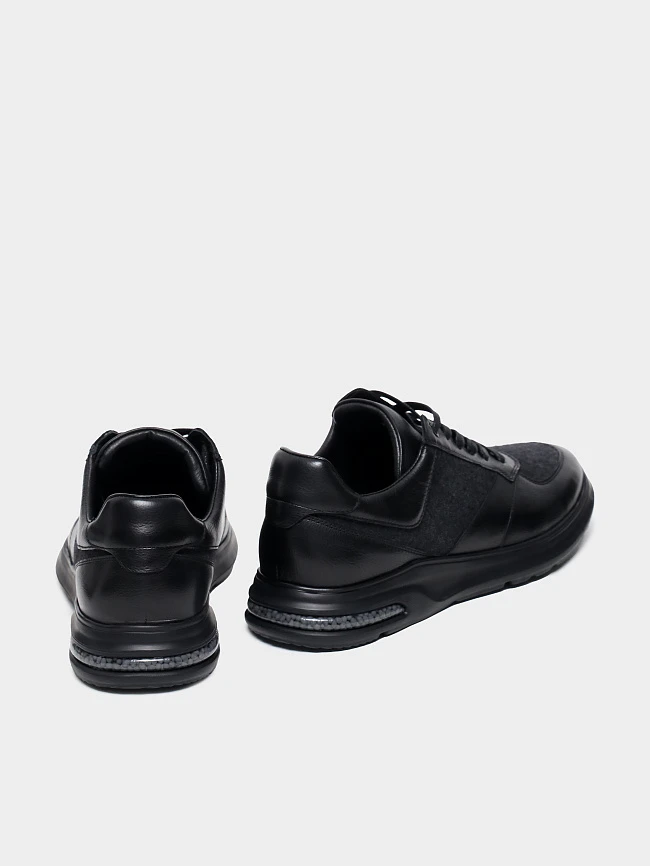 Кроссовки мужские демисезонные, цвет черный, натуральная кожа/шерсть M1782596 | 4