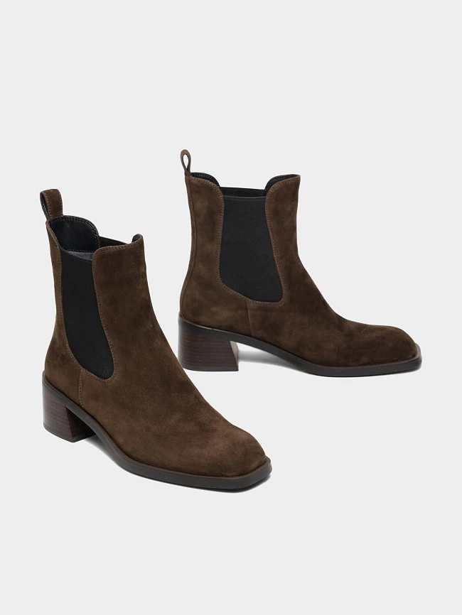 Полусапоги женские демисезонные, цвет коричневый, натуральный велюр 1494507 | 3