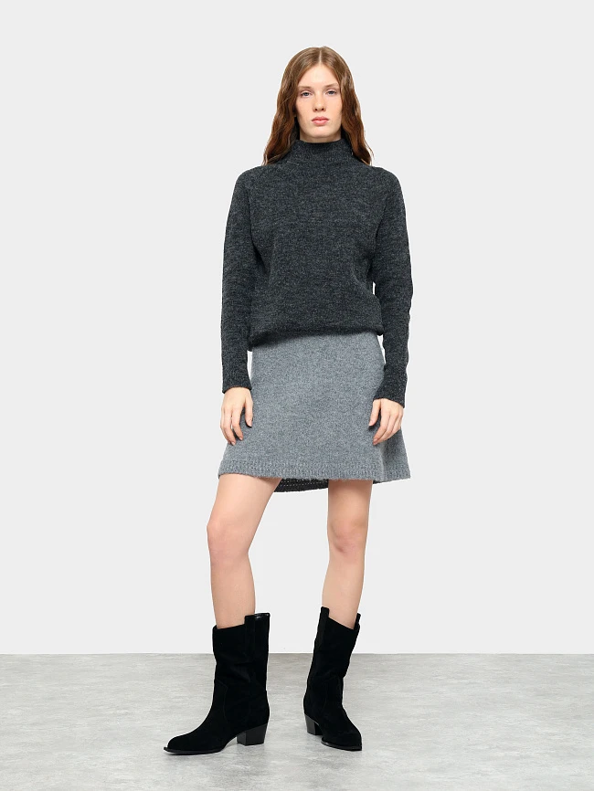 Сапоги женские демисезонные, цвет черный, натуральный спилок 642299 | 12