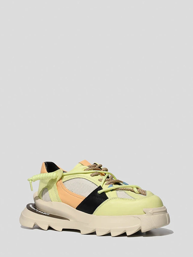 Кроссовки 1890154 женские цвет желтый, натуральная кожа 1890154         | 1