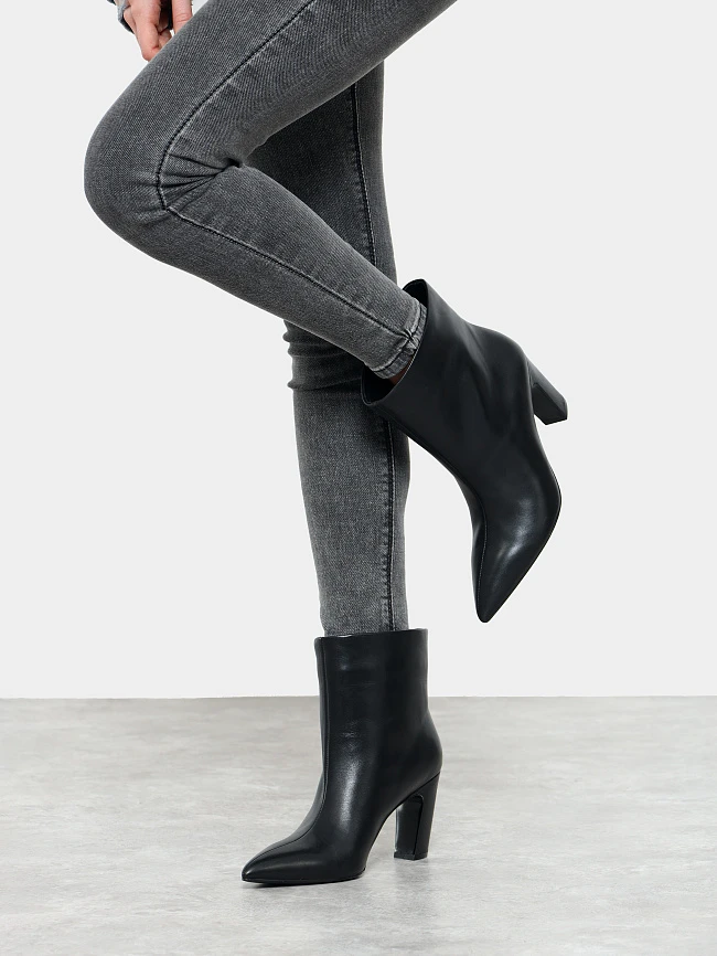 Ботильоны женские всесезонные, цвет черный, натуральная кожа 497227 | 9