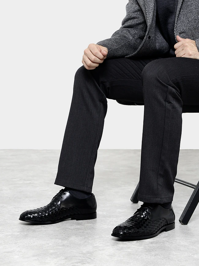 Полуботинки мужские всесезонные, цвет черный, натуральная кожа M1022385-1 | 11