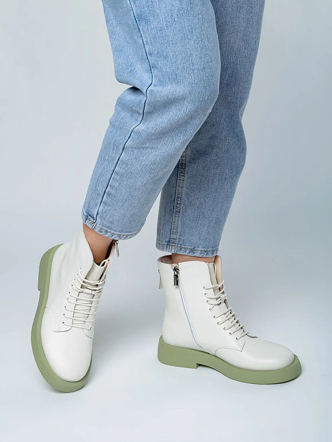 Ботинки 1845272 женские цвет молочный, натуральная кожа и полимерные материалы 1845272         | 7