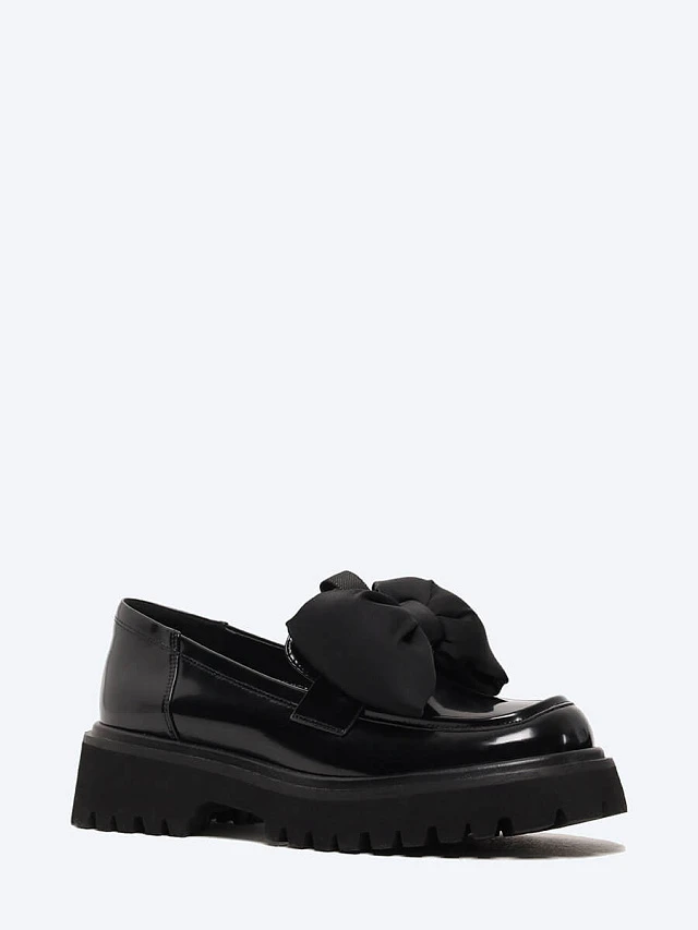 Лоферы женские всесезонные, цвет черный, натуральная кожа и полимерные материалы 1849389-1 | 1