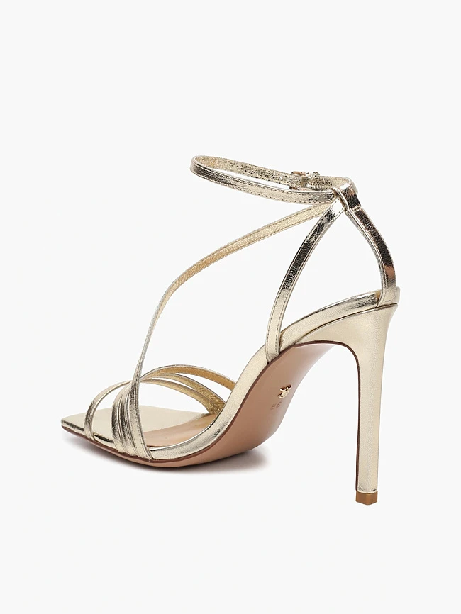 Босоножки женские летние, цвет золотой, натуральная кожа 495823P | 3