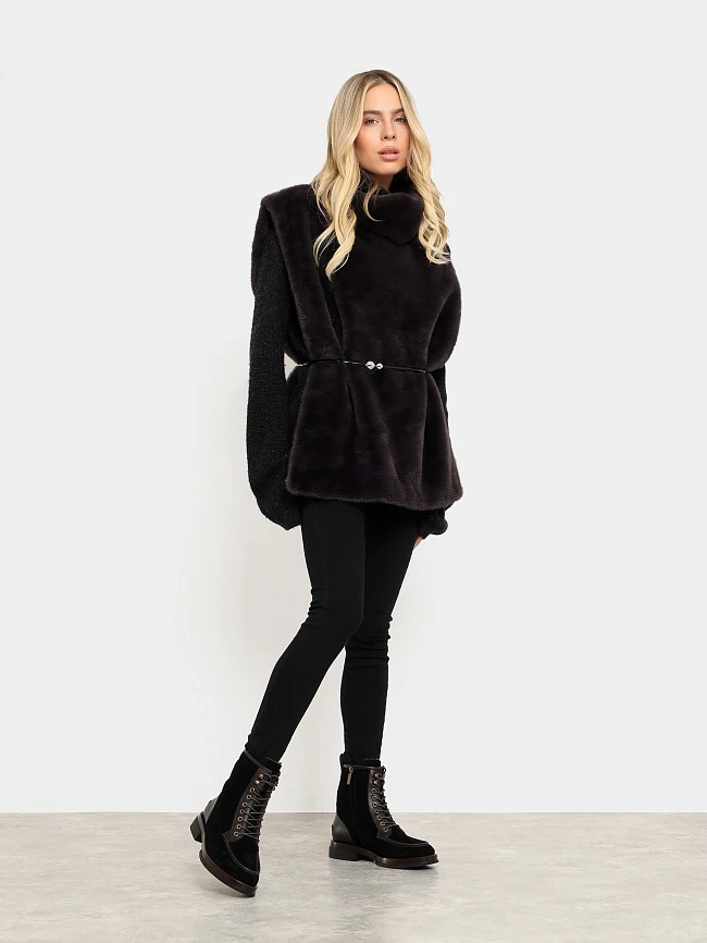 Ботинки женские зимние, цвет черный, натуральный спилок/натуральная кожа 1821618M | 8